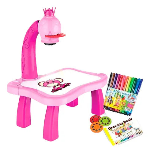 MESA DE PROYECTOR INFANTIL CON DISEÑO DE PIZARRA MAGICA