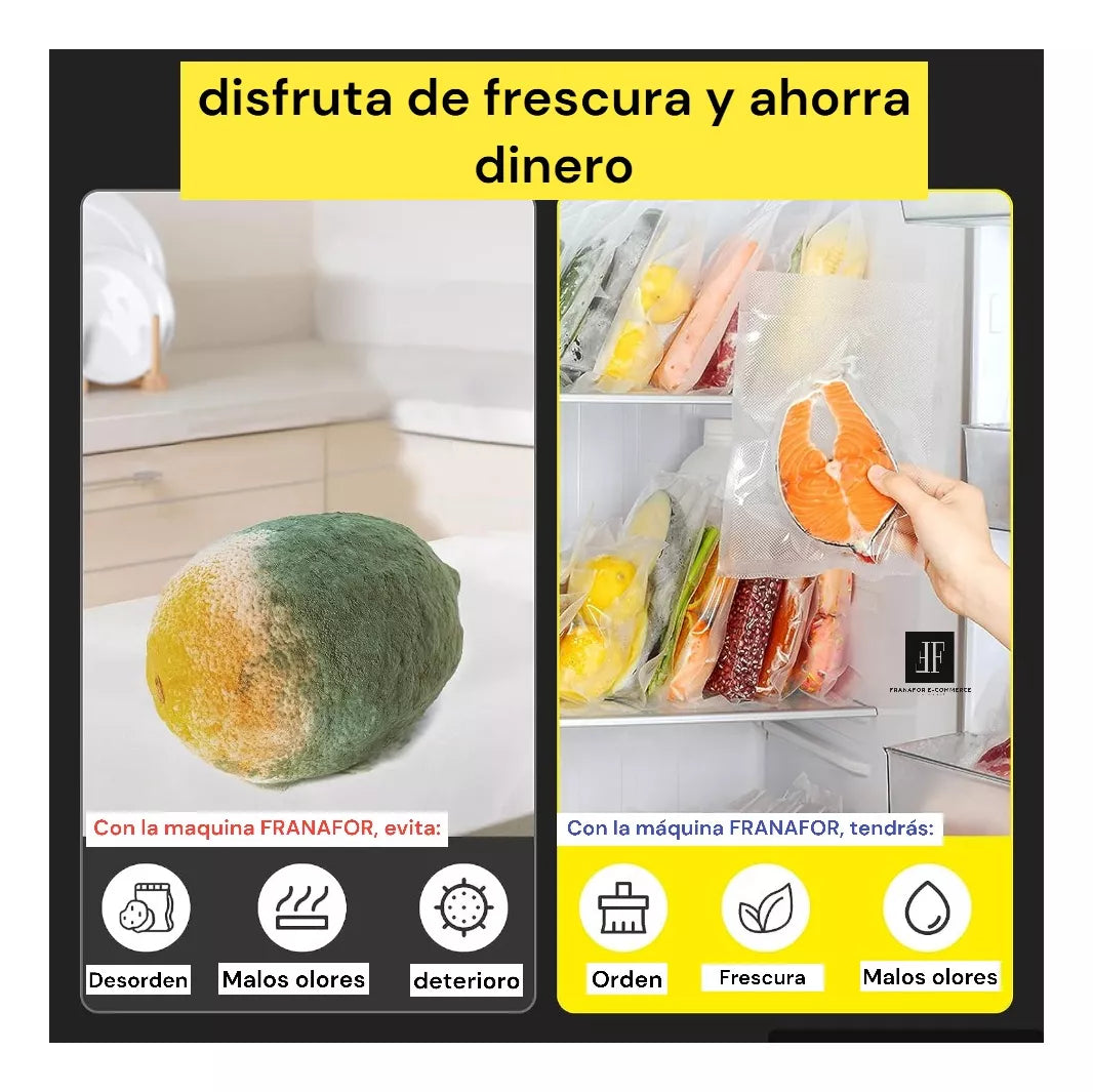 MAQUINA SELLADORA AL VACIO + BOLSAS PARA ENVASAR ALIMENTOS