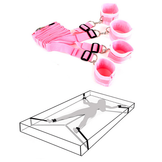 SET DE AMARRAS DE CAMA ROSADO