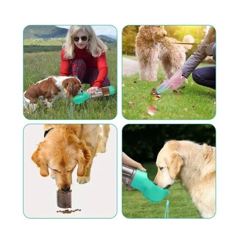 BOTELLA DISPENSADORA 3 EN 1 PARA MASCOTAS