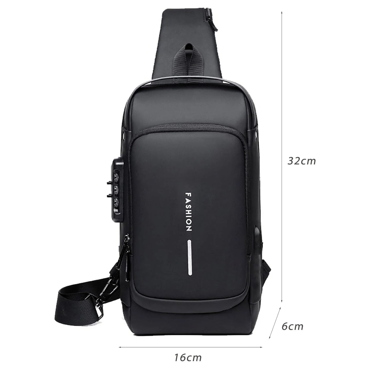 BOLSO DE HOMBRO DEPORTIVO AMTIRROBO CON CARGA USB