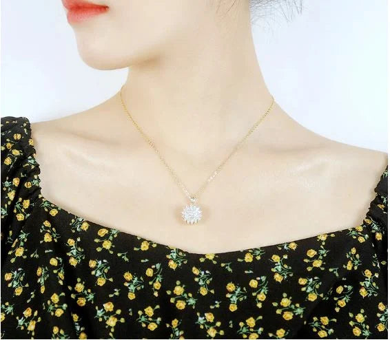 COLLAR CON DIJE DE GIRASOL GIRATORIO