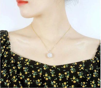 COLLAR CON DIJE DE GIRASOL GIRATORIO